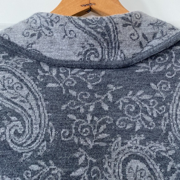 Pendleton Reversible Paisley Gray Cardigan Sweater w Collar - Picture 8 of 11